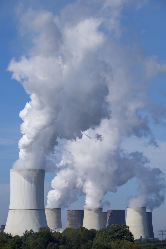 About industry, power plant, nuclear power plant, chimney, industrial plant, nature, smoke, environmental pollution, environmental protection, technology, cooling towers, clouds, energy, electricity, steam, heaven, industry clouds, environment, boxberg, saxony, germany